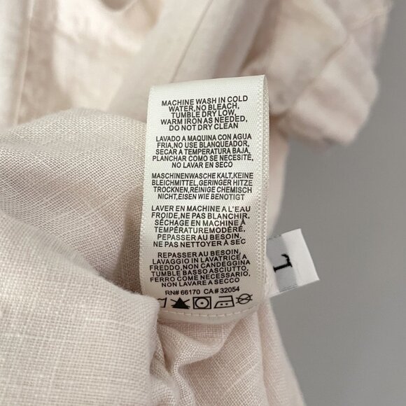 Cloth & Stone for Anthropologie Safari Linen Romper Women's L Button Up Beige - Picture 15 of 15